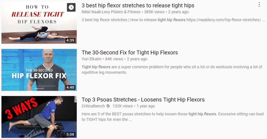 Youtube tight hip flexors