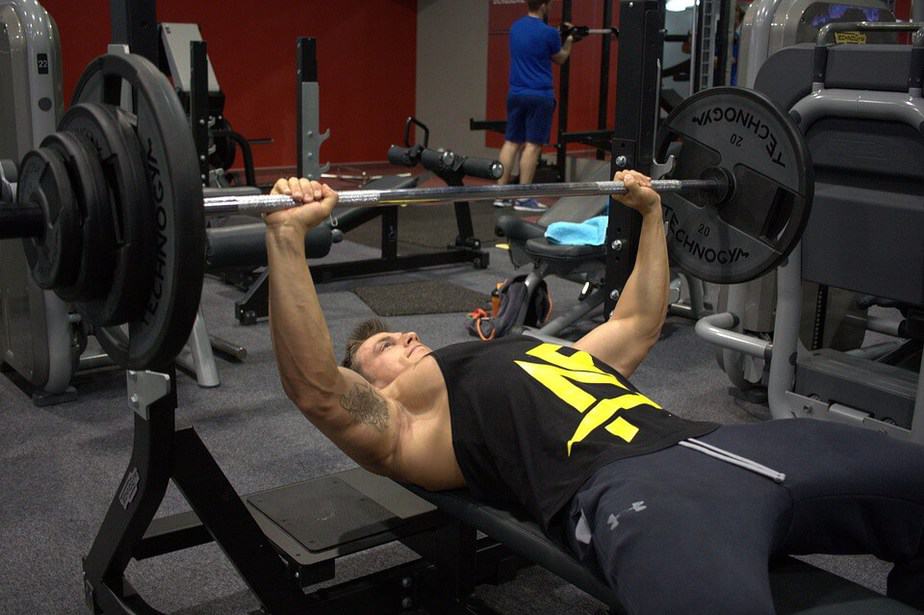 3. weight training bench press