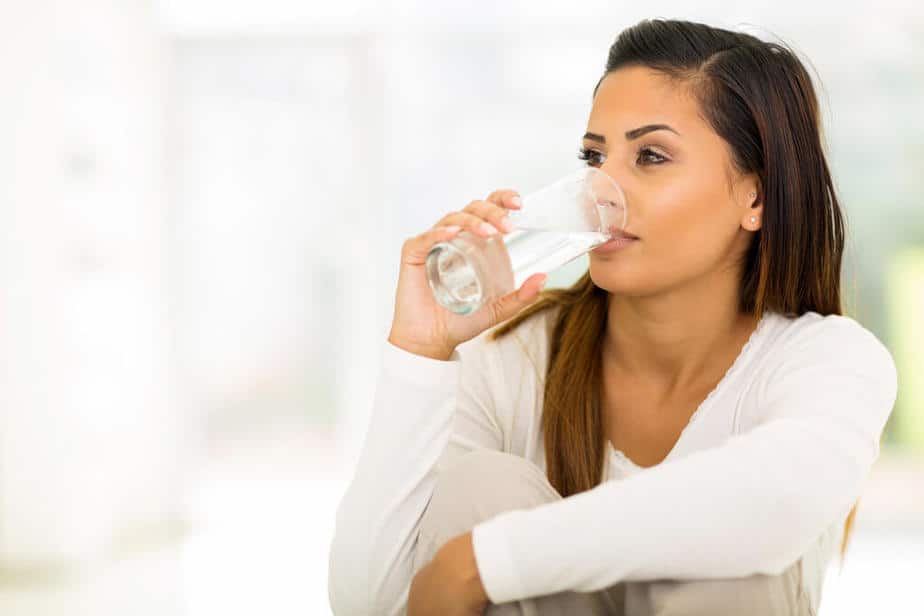 5. woman drinking water