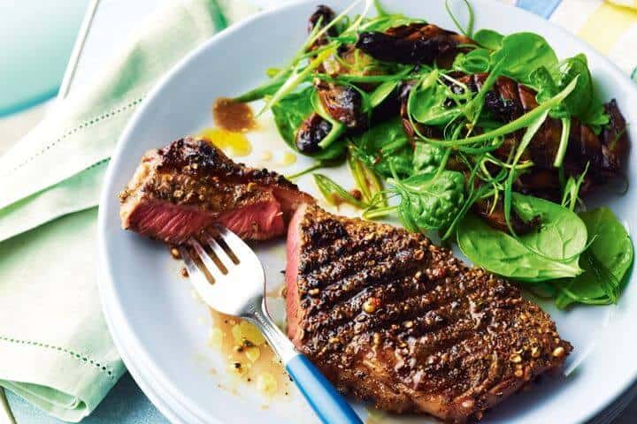 2. steak and vegetables